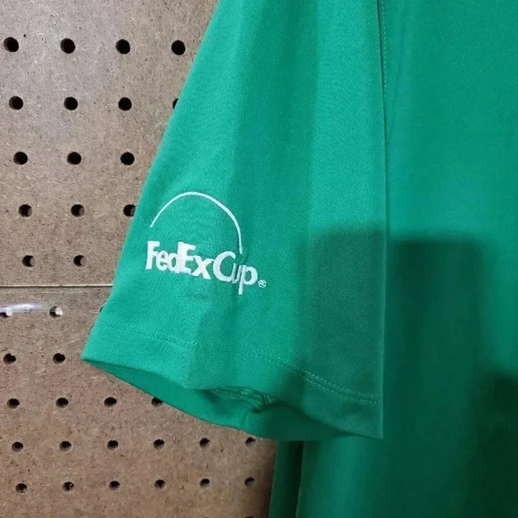 Nike Mens Size L Polo Shirt Green Logo Standard  Fit Dri-Fit Golf Sportwear - Picture 4 of 9